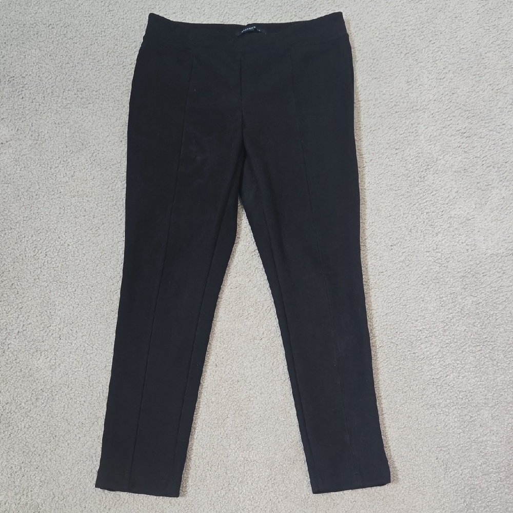 Andrew Marc Black Faux Suede Pull-on Pants Size Large